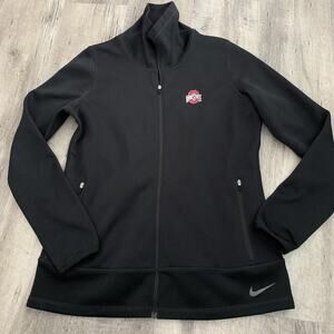 Ohio State Buckeyes Jacket Womens Sz Large Full Zip NIKE GOLF Therma Fit Black